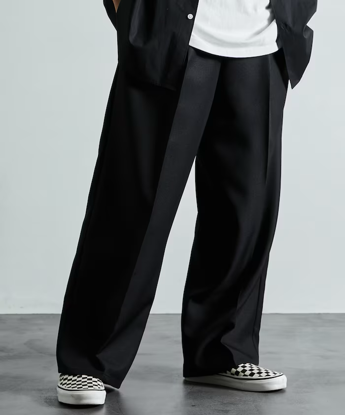 Freak's Store / Wide Silhouette Staple Twill Easy Slacks/Wide Slacks