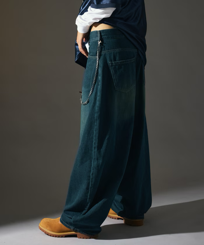 FREAK'S STORE / MR HEARTS VINTAGE WASH WIDE SILHOUETTE CURVE DENIM [Limited products]