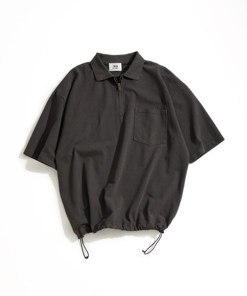 WETTEMPT / HALF ZIP PIGMENT POLO / ハーフジップピグメントポロ