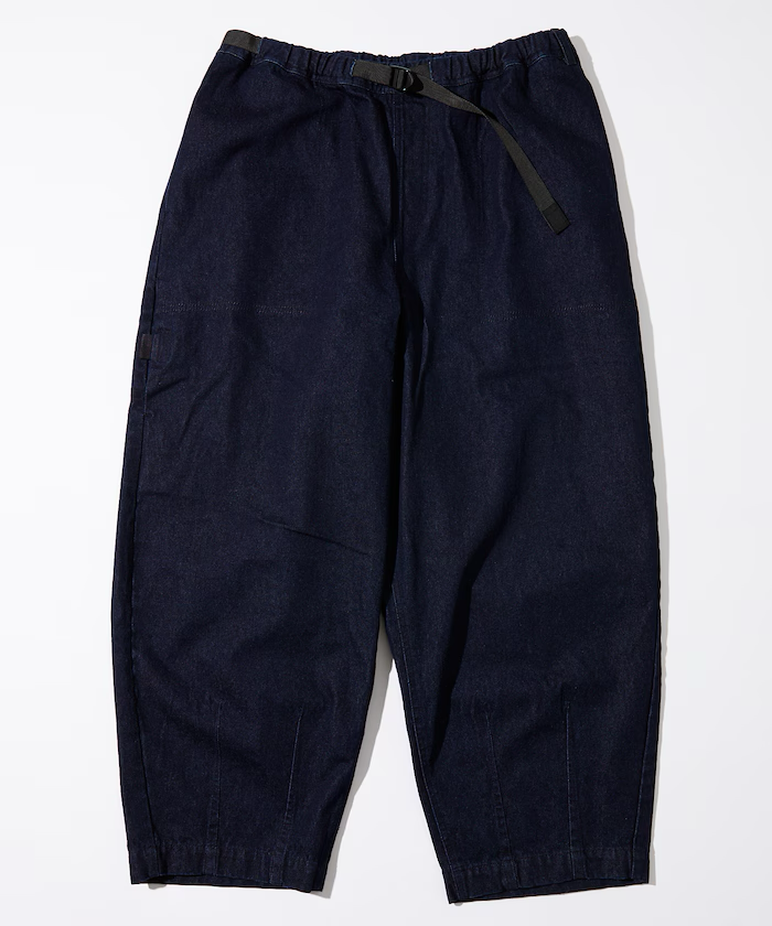 Freak's Store  Loose-fit waving Belt cropped Denim pants