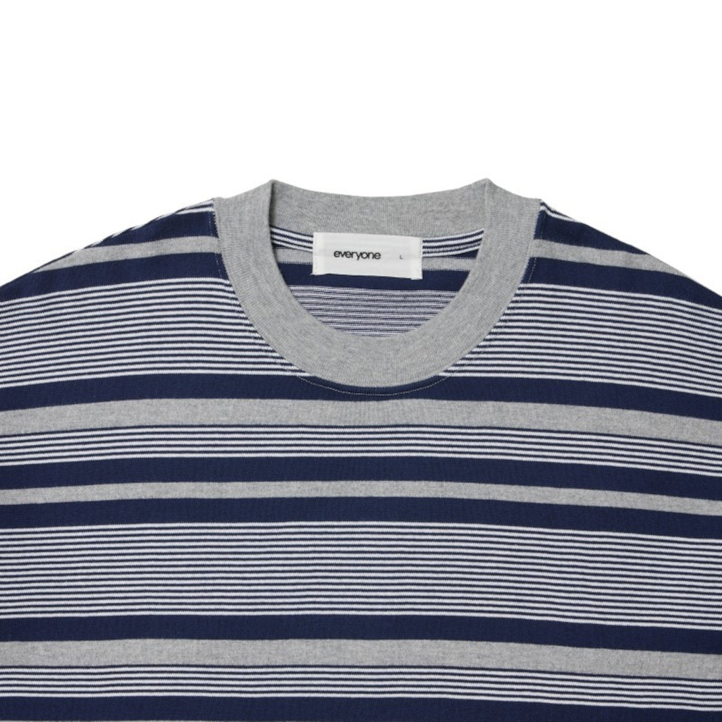 everyone border long sleeve tee shirt (NAVY)