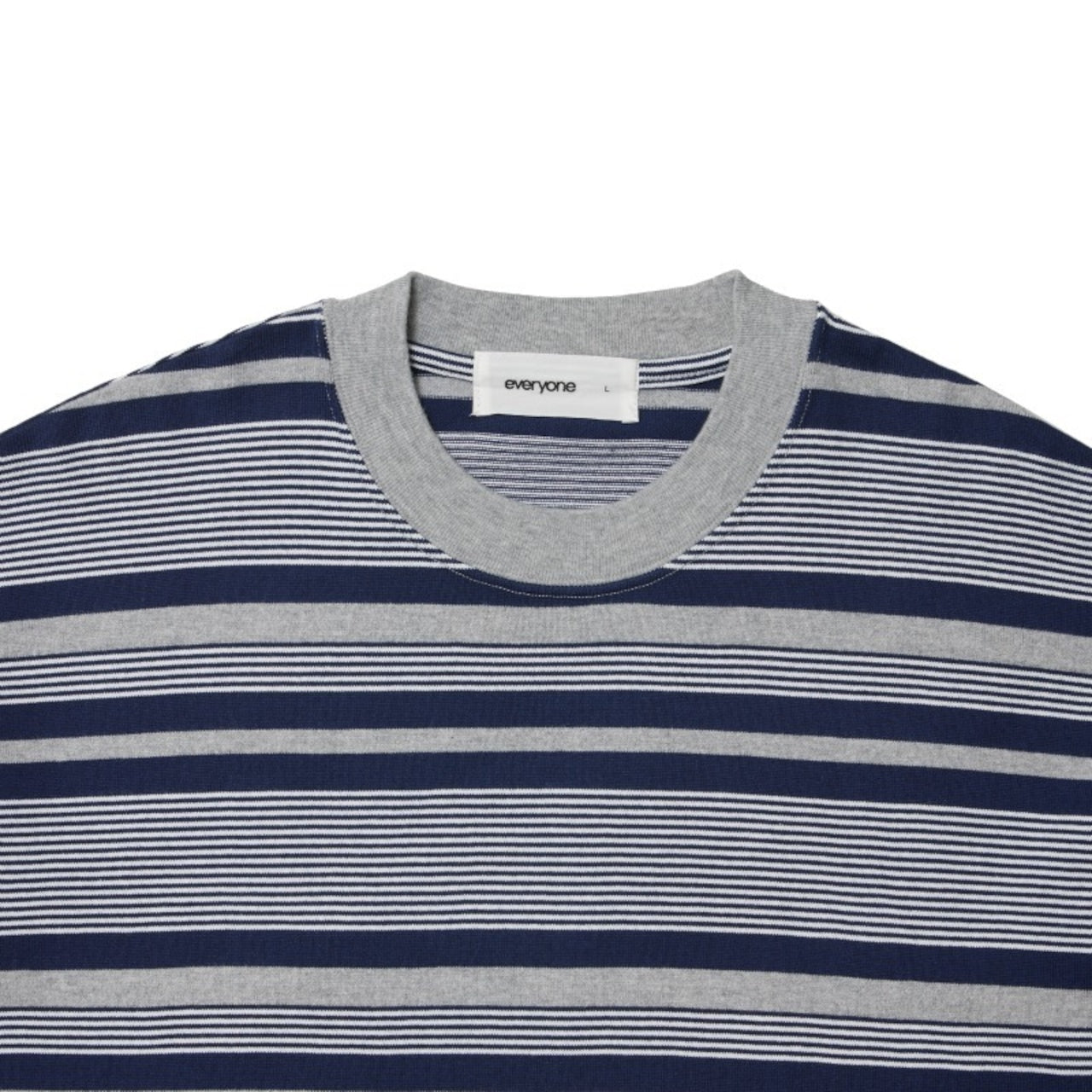 everyone border long sleeve tee shirt (NAVY)