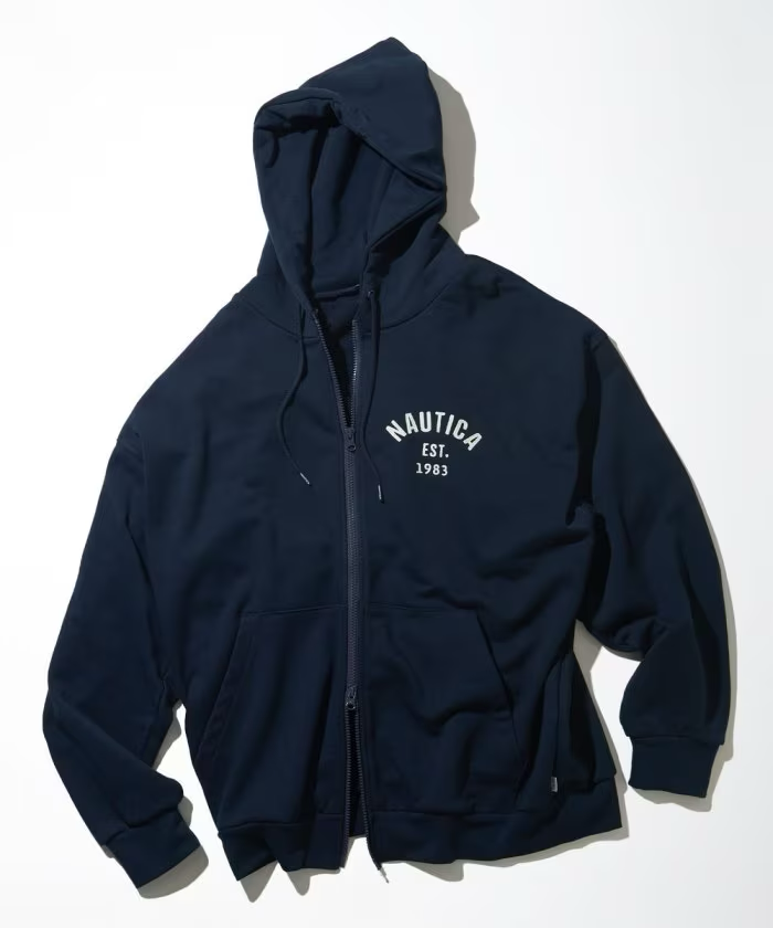 23AW Nautica / Felt Patch arch logo full zip sweat hoodie