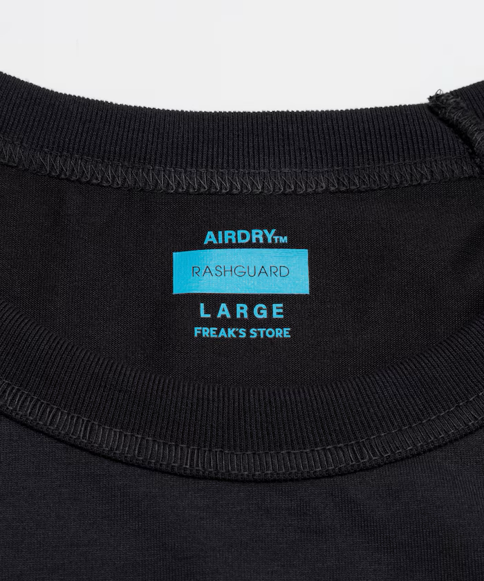 Freak's Store / AIRDRY High-performance Material Rashguard Big Silhouette Crew Neck Spindle T-shirt/Cool to the touch/Heat shielding/UV protection/Moisture wicking/Quick drying