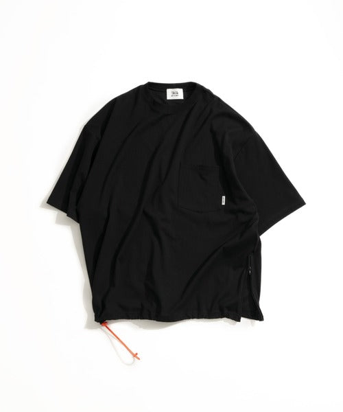 WETTEMPT / QUICK DRYING ASYMMETRY DRAW CORD TEE / 吸水速乾アシメドローコードT