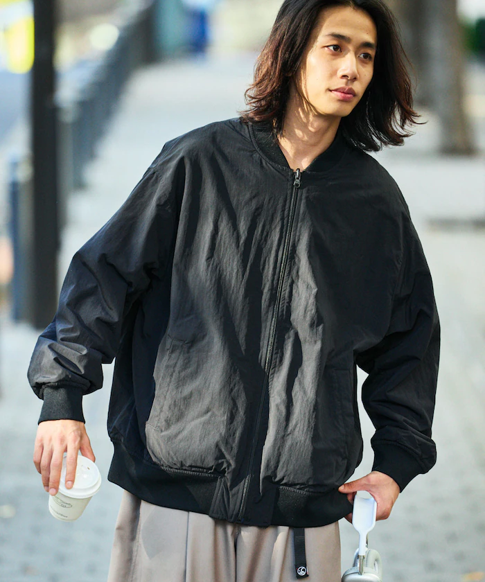 24AW FREAK'S STORE / Nylon fleece reversible MA-1 zip-up Blouson [Limited products]