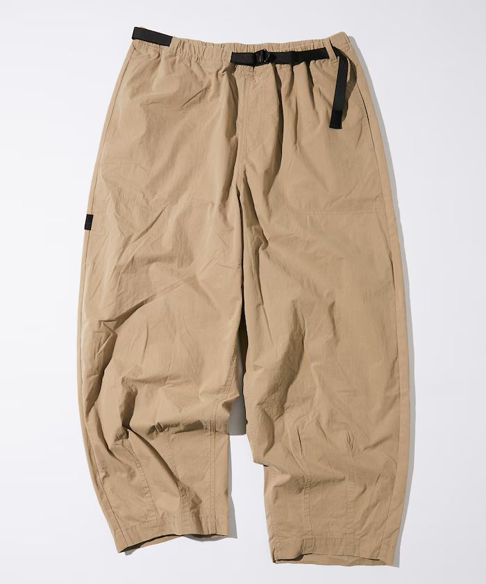 Freak's Store  / Loose-fit cotton nylon waving Belt cropped Pants