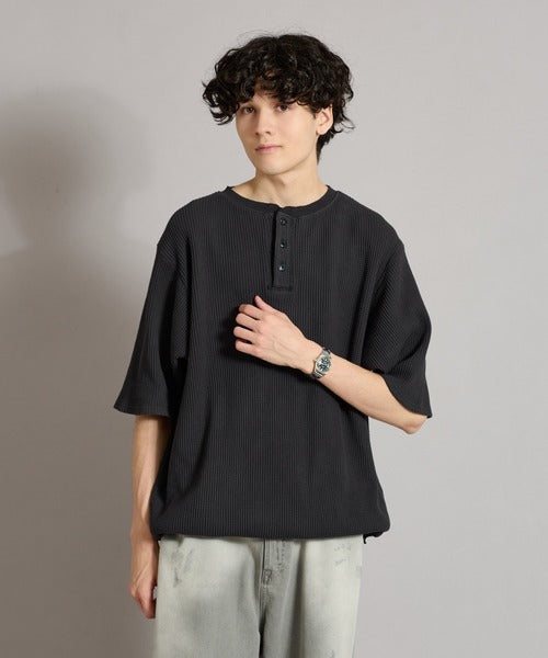 WETTEMPT / HENRY NECK PIGMENT WAFFLE TEE / ヘンリーネックピグメントワッフルT