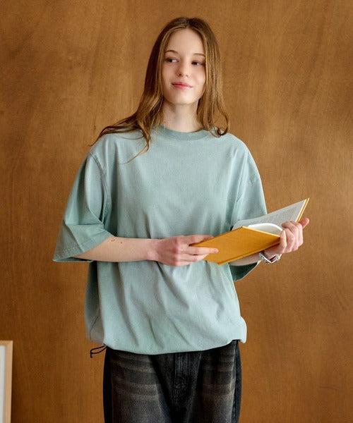 WETTEMPT / GARMENT DYED SPRAY DRAWCORD TEE