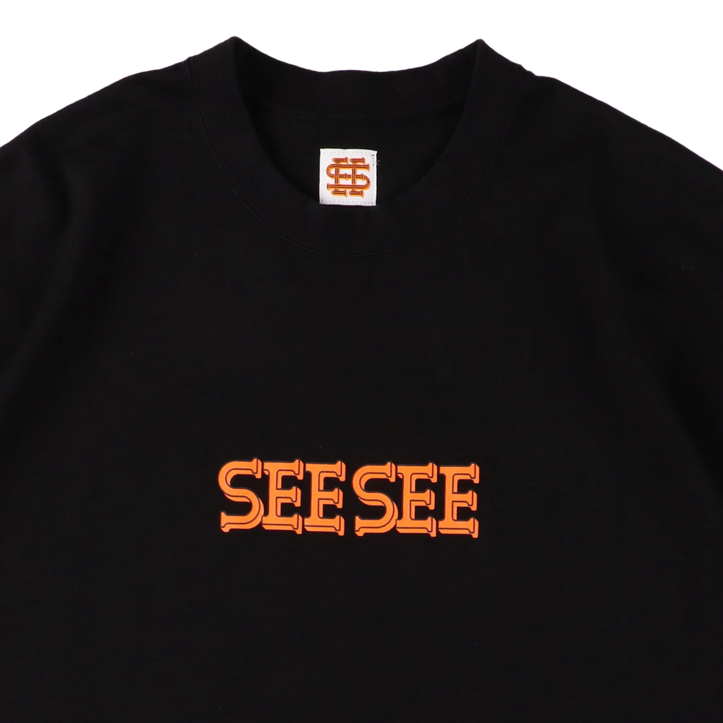 SEE SEE 【11-2】SEE SEE SUPER BIG FLAT TEE OFFICIAL FONT LOGO【BLACK】