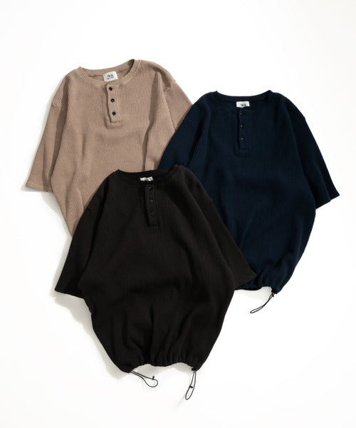WETTEMPT / HENRY NECK PIGMENT WAFFLE TEE / ヘンリーネックピグメントワッフルT