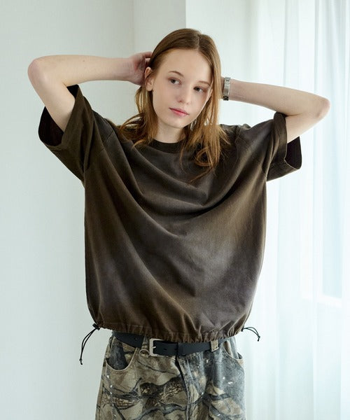 WETTEMPT / GARMENT DYED SPRAY DRAWCORD TEE