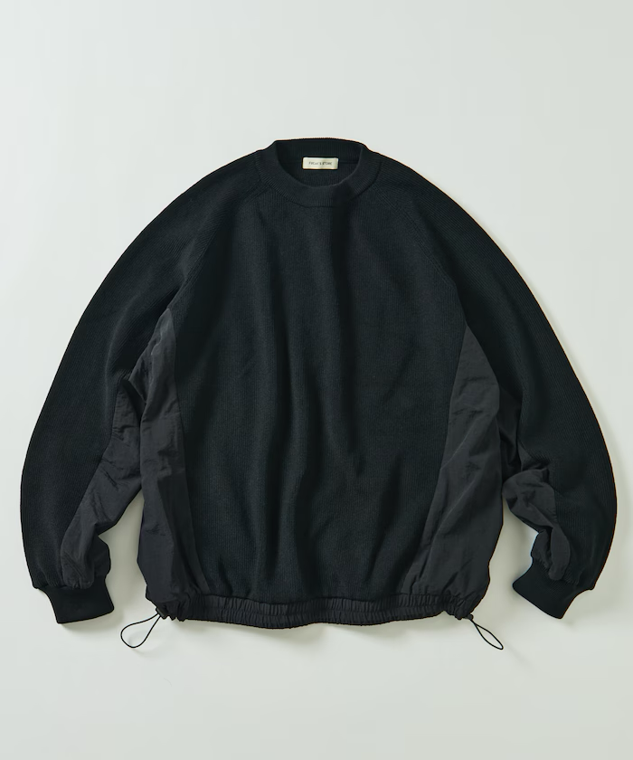 Freak's Store / Relaxed fit, mixed material docking crew neck Knit