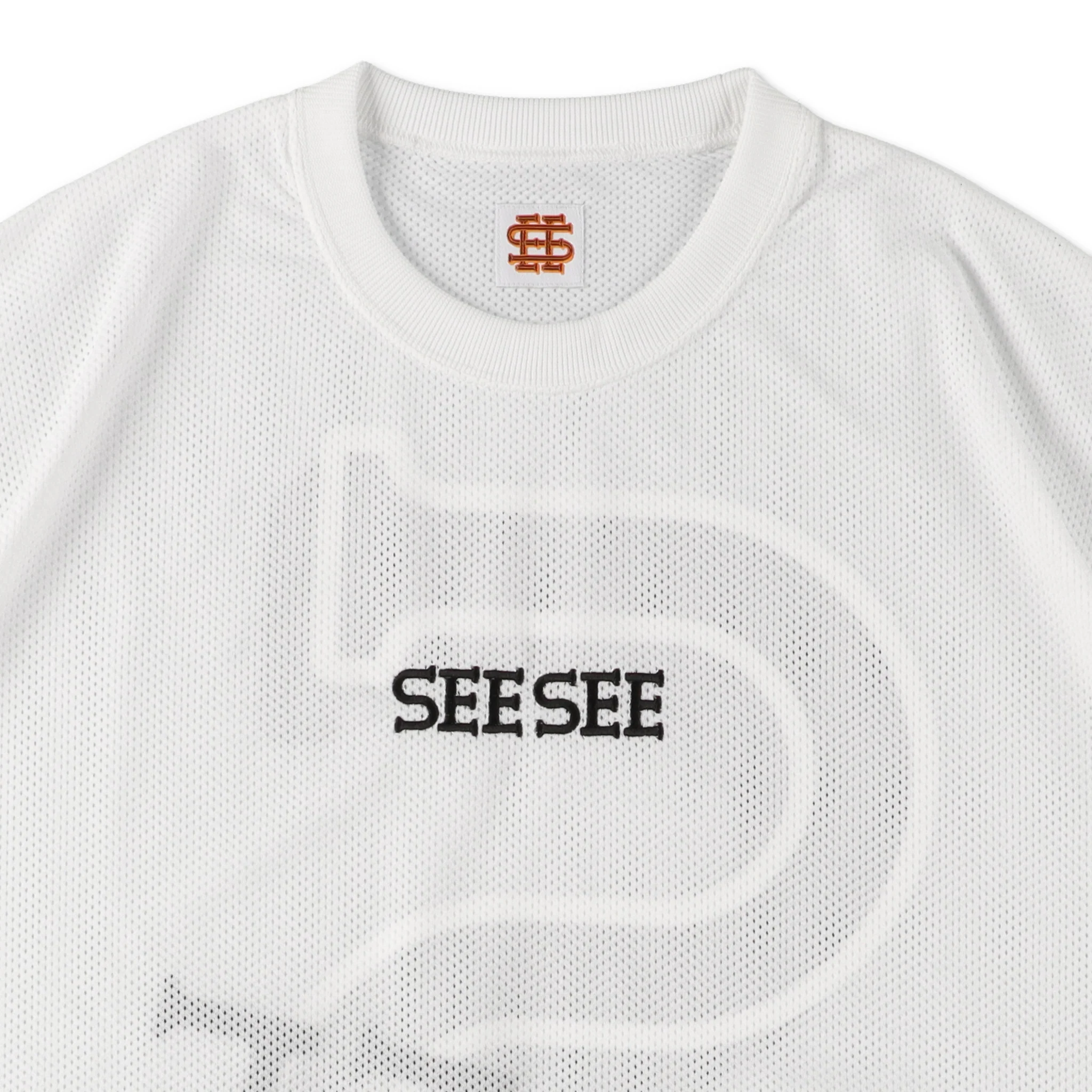 SEE SEE 【4-1】SEE SEE SUPER BIG ROUND MESH TEE【WHITE】