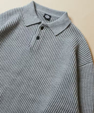 將圖片載入圖庫檢視器 Freak&#39;s Store / Big silhouette ridged polo collar pullover knit/loose fit
