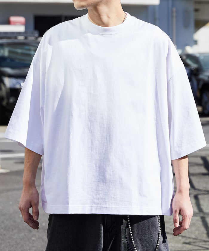 24SS CHOW DOWN / Big Silhouette One Point Embroidery Crew Neck T-shirt Wide Silhouette