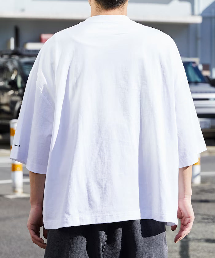 24SS CHOW DOWN / Big Silhouette One Point Embroidery Crew Neck T-shirt Wide Silhouette