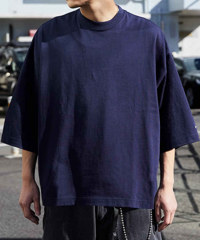 24SS CHOW DOWN / Big Silhouette One Point Embroidery Crew Neck T-shirt Wide Silhouette