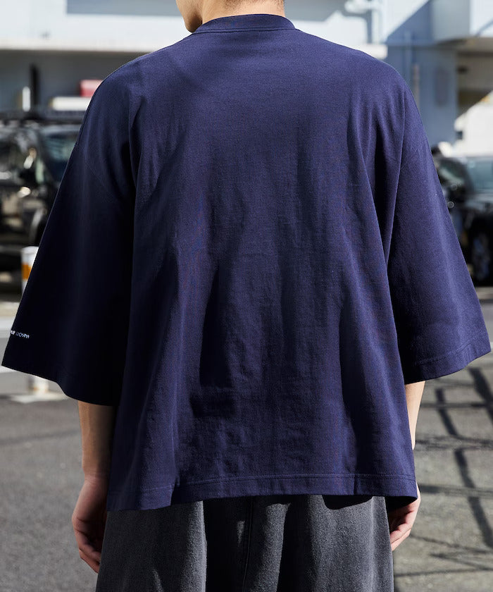 24SS CHOW DOWN / Big Silhouette One Point Embroidery Crew Neck T-shirt Wide Silhouette