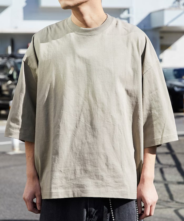 24SS CHOW DOWN / Big Silhouette One Point Embroidery Crew Neck T-shirt Wide Silhouette