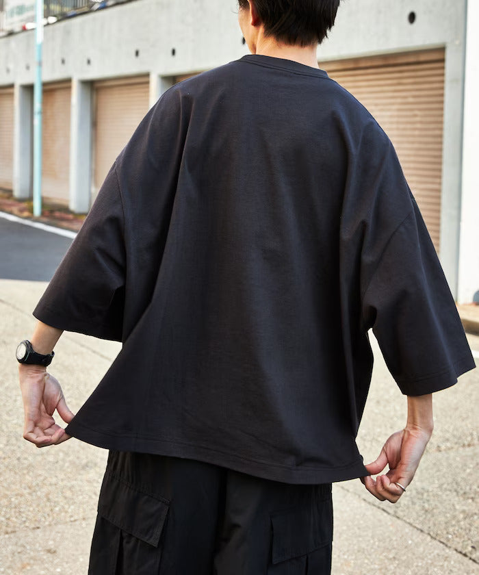 24SS CHOW DOWN / Big Silhouette One Point Embroidery Crew Neck T-shirt Wide Silhouette