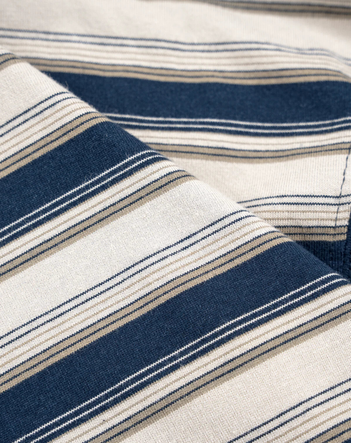 BLUETOWN TOKOY Drawstring Henley Border T-shirt