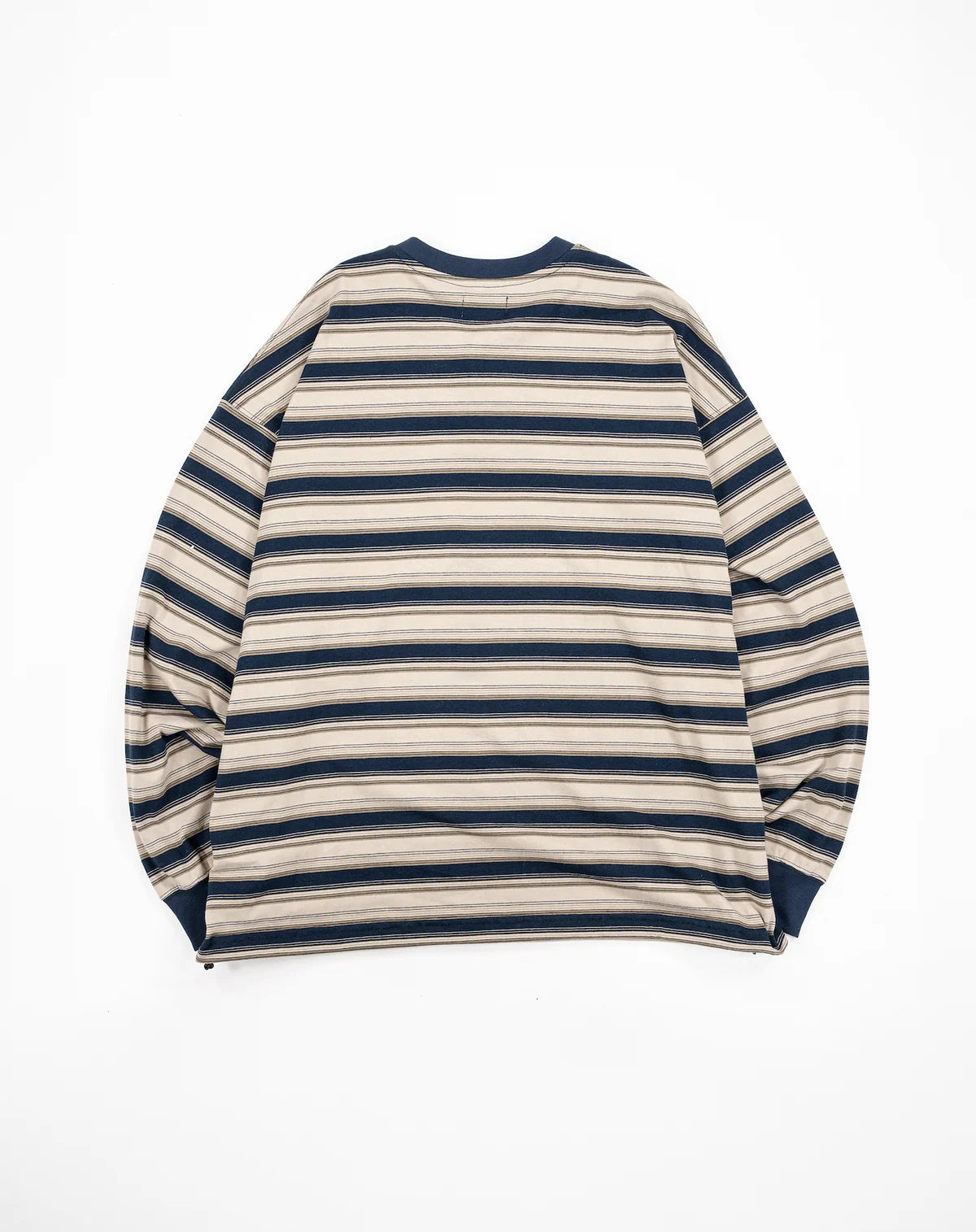 BLUETOWN TOKOY Drawstring Henley Border T-shirt