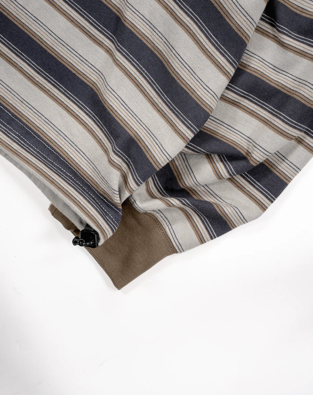 BLUETOWN TOKOY Drawstring Henley Border T-shirt