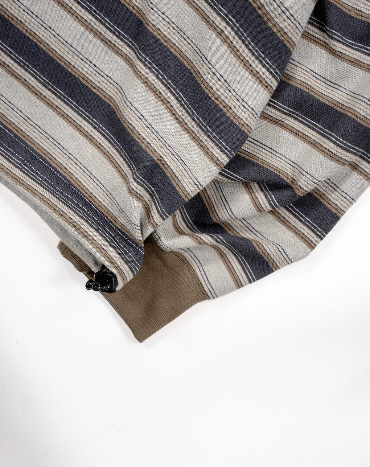 BLUETOWN TOKOY Drawstring Henley Border T-shirt