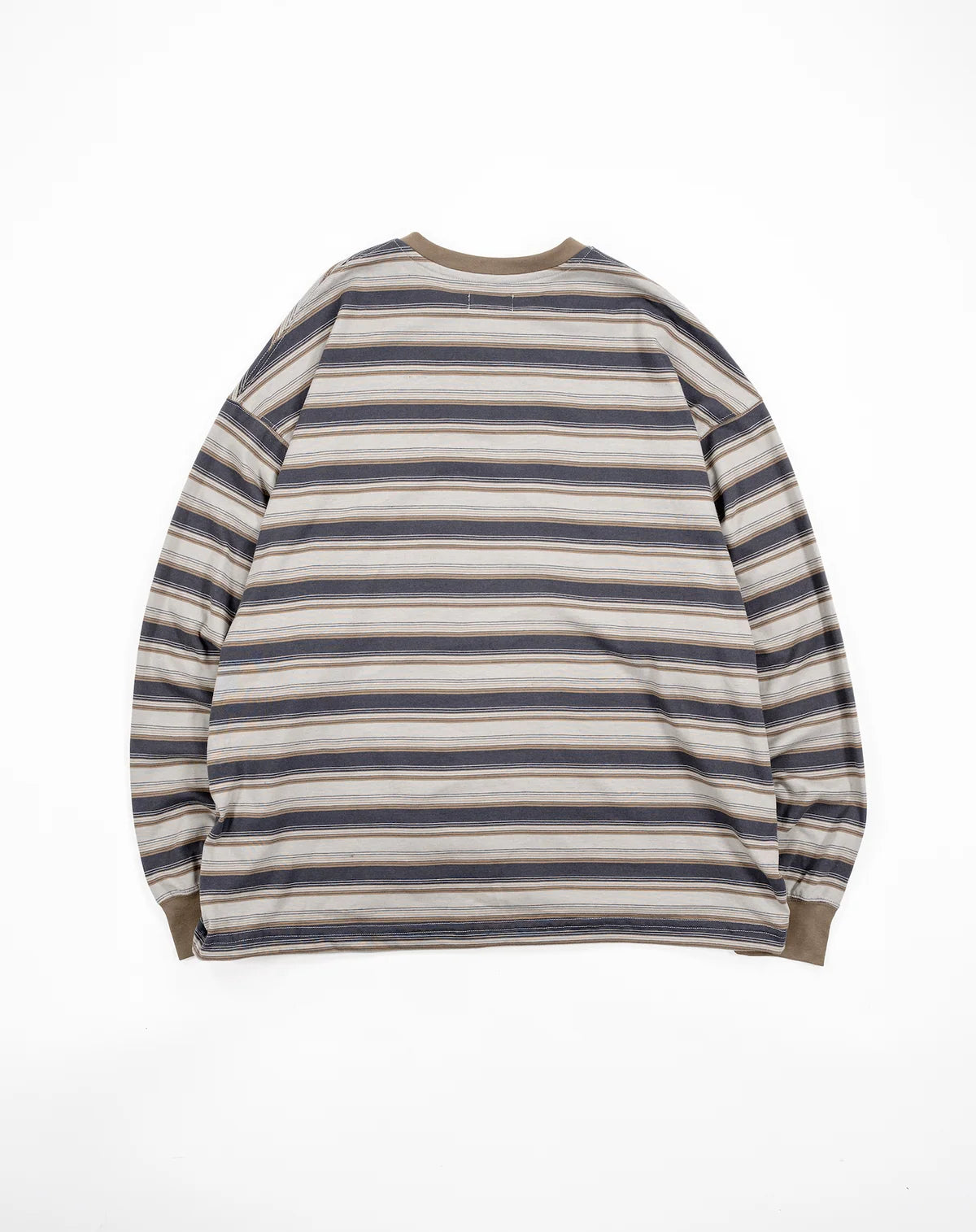 BLUETOWN TOKOY Drawstring Henley Border T-shirt