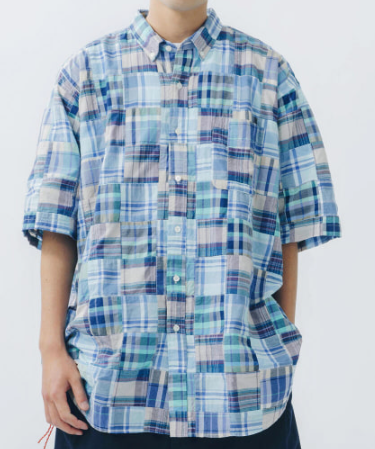 BEAMS JAPAN / マドラスパッチーワーク ボタンダウンシャツ