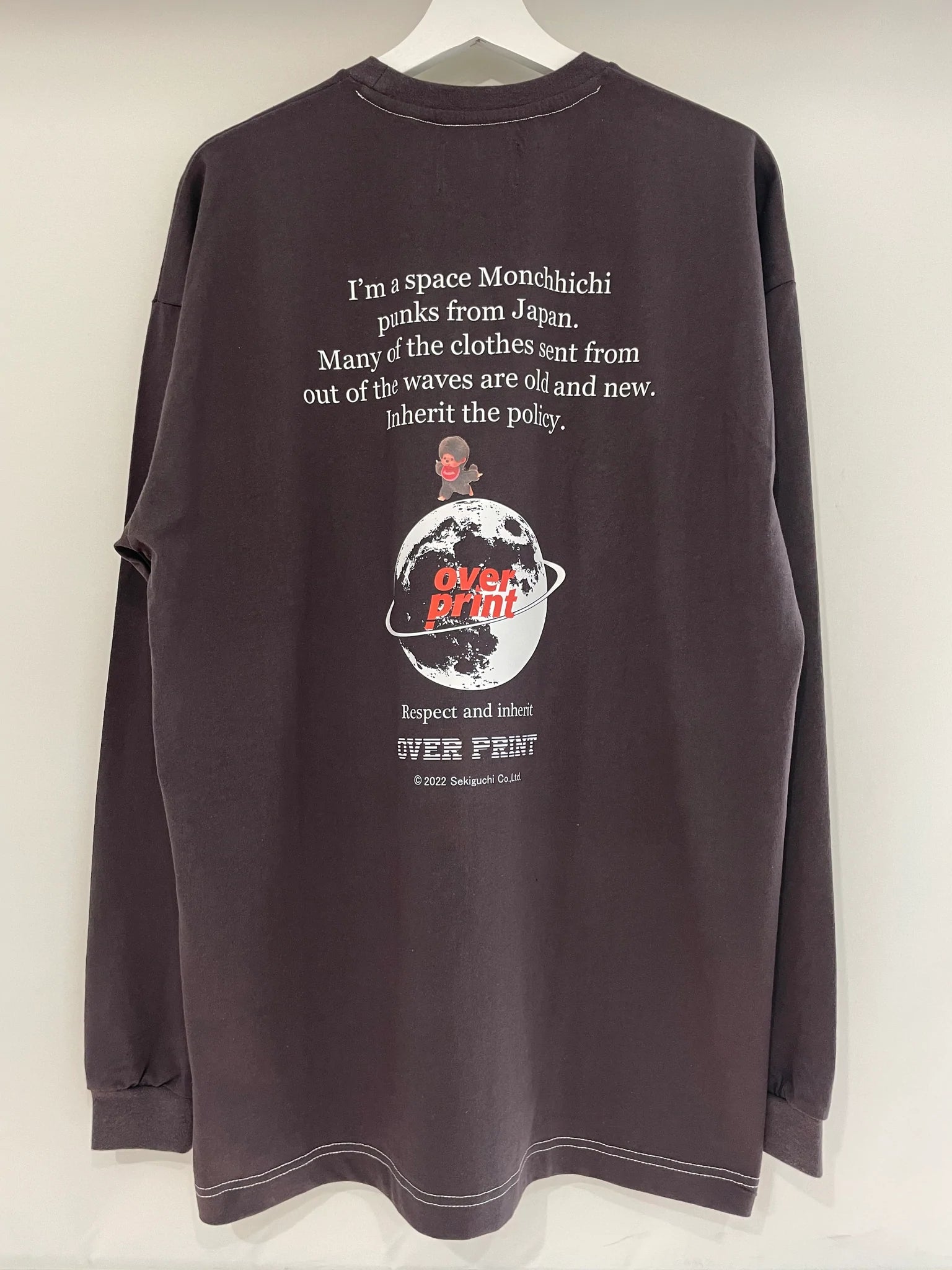 Over Print / space monkey LS Tee Monchhichi