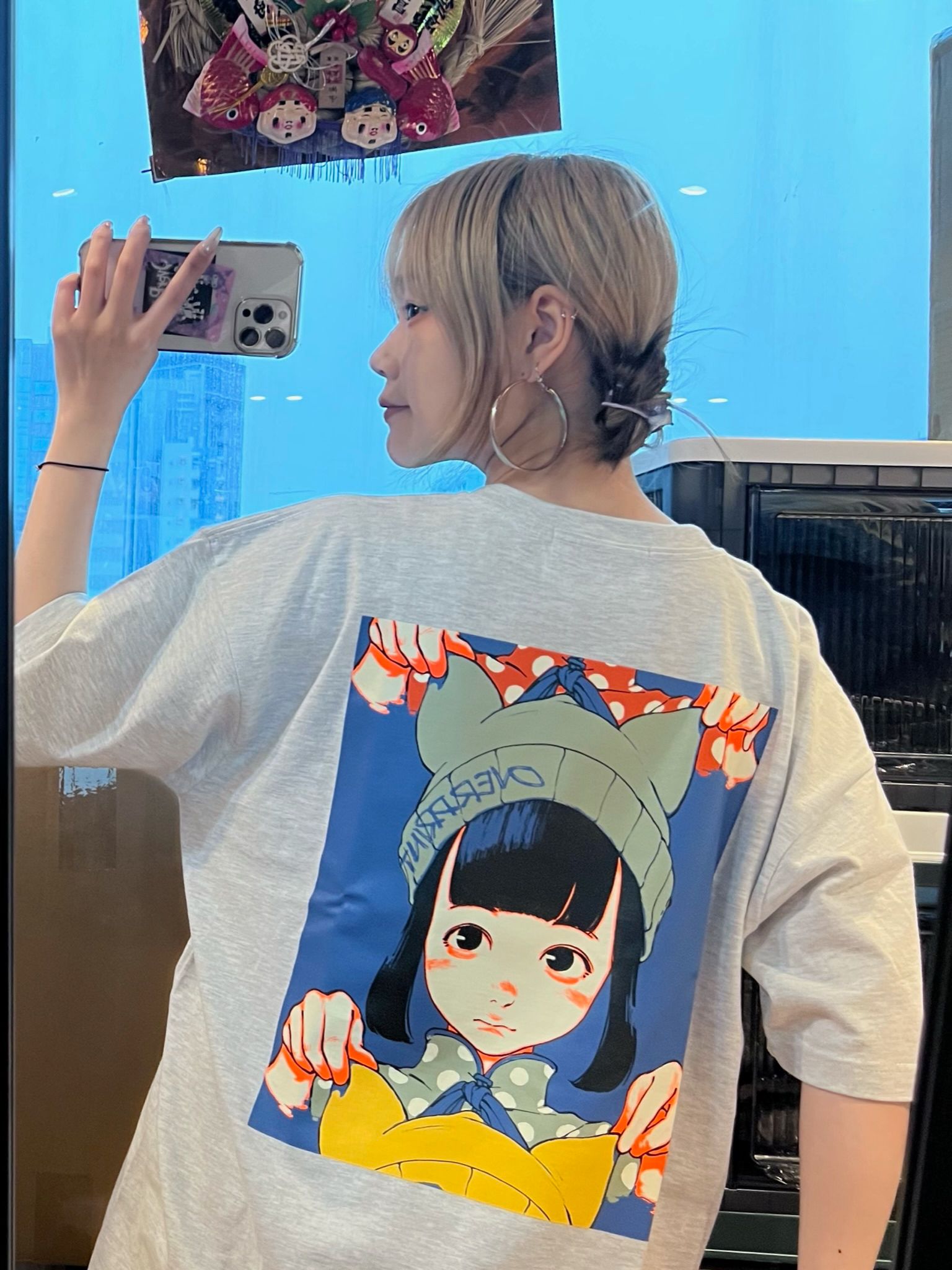 特価最新品OVER PRINT POP ART TEE BLUE L Tシャツ/カットソー(半袖/袖なし)